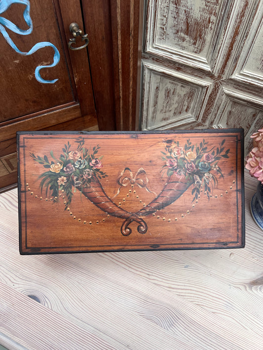 Hand Painted Tea Caddy Box