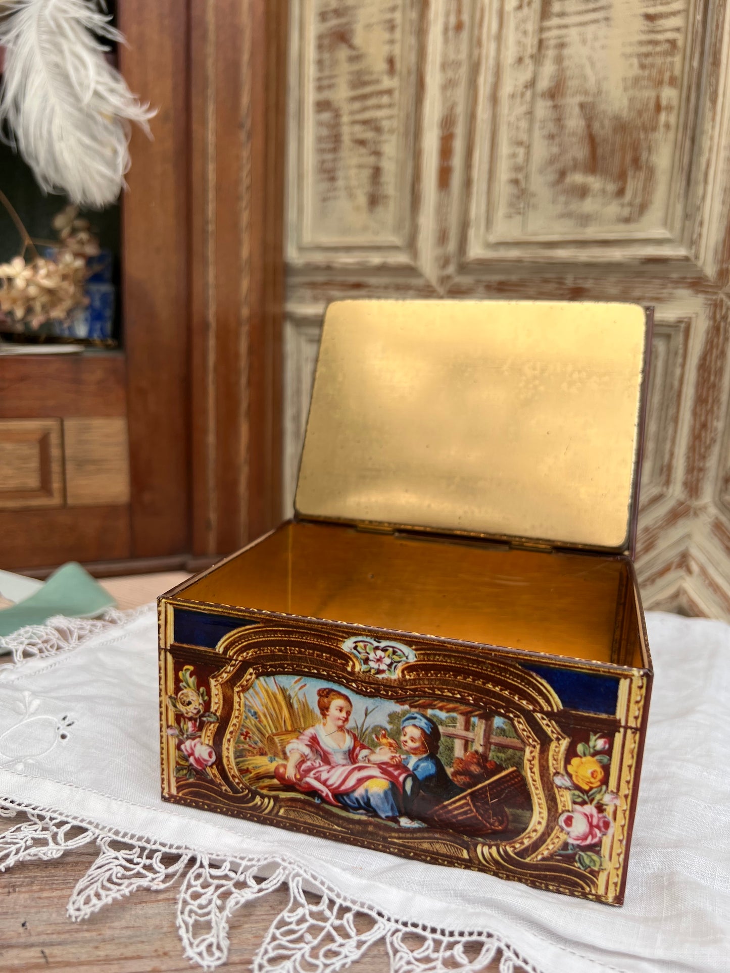 Pair of decorative tins