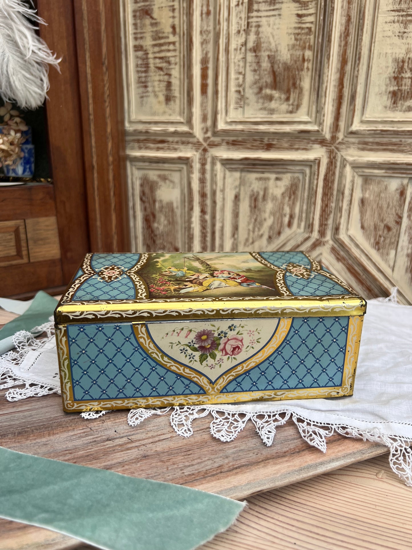 Pair of decorative tins