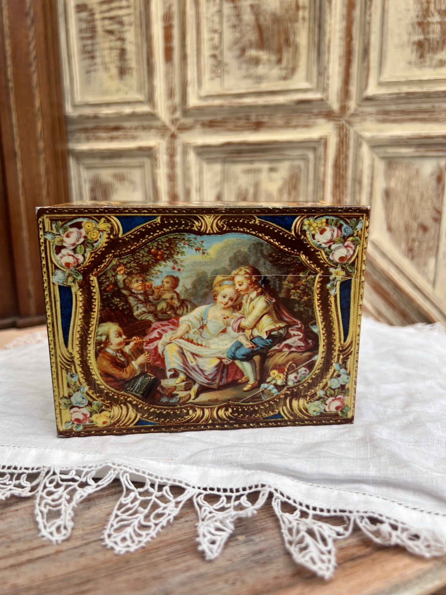 Pair of decorative tins