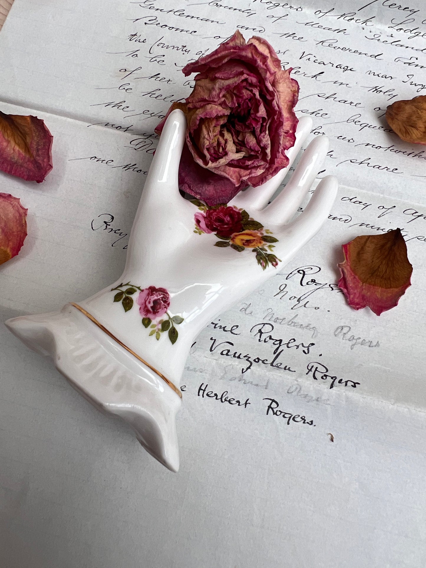 'Cottage Rose' bone china hand