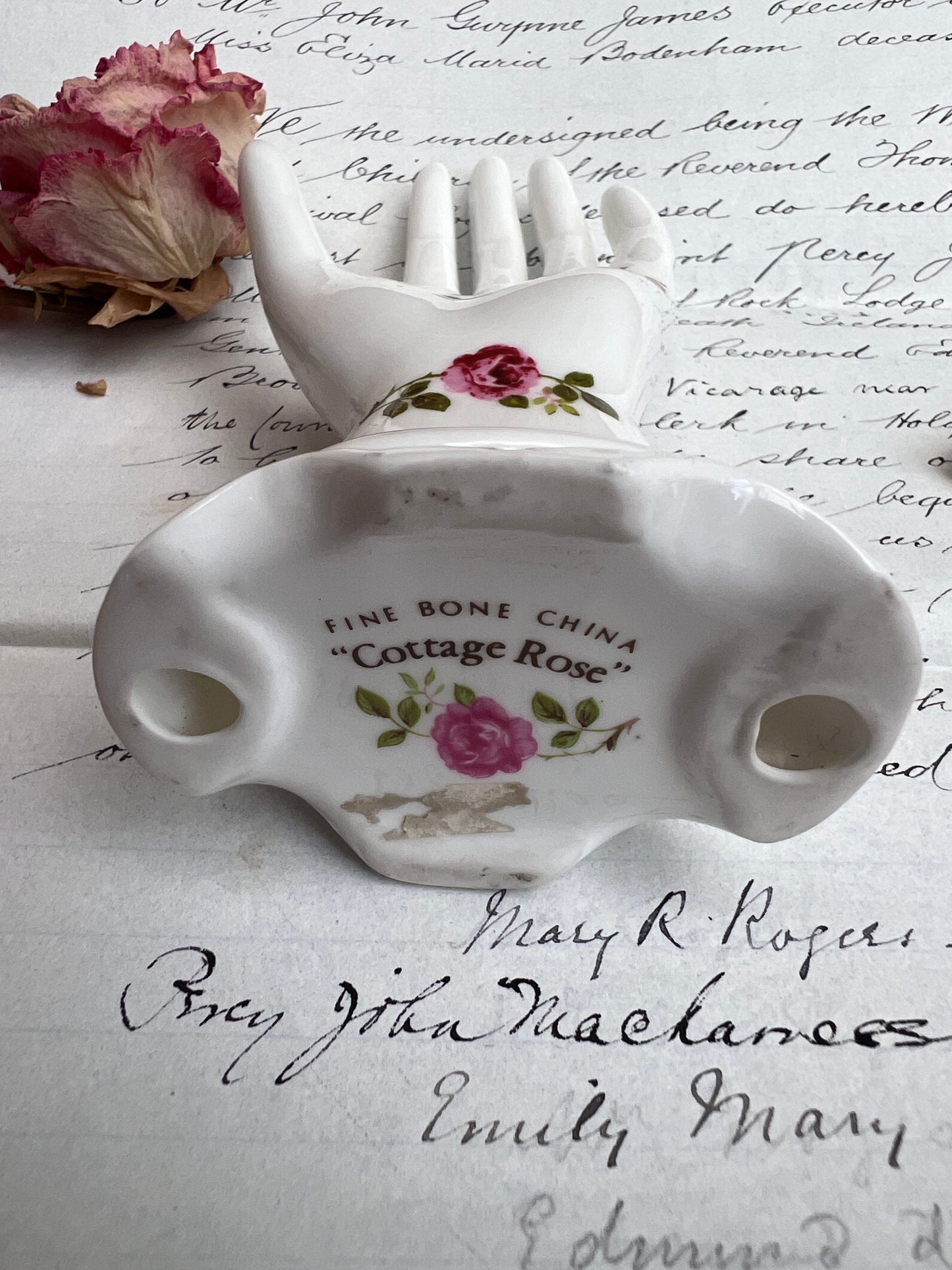 'Cottage Rose' bone china hand