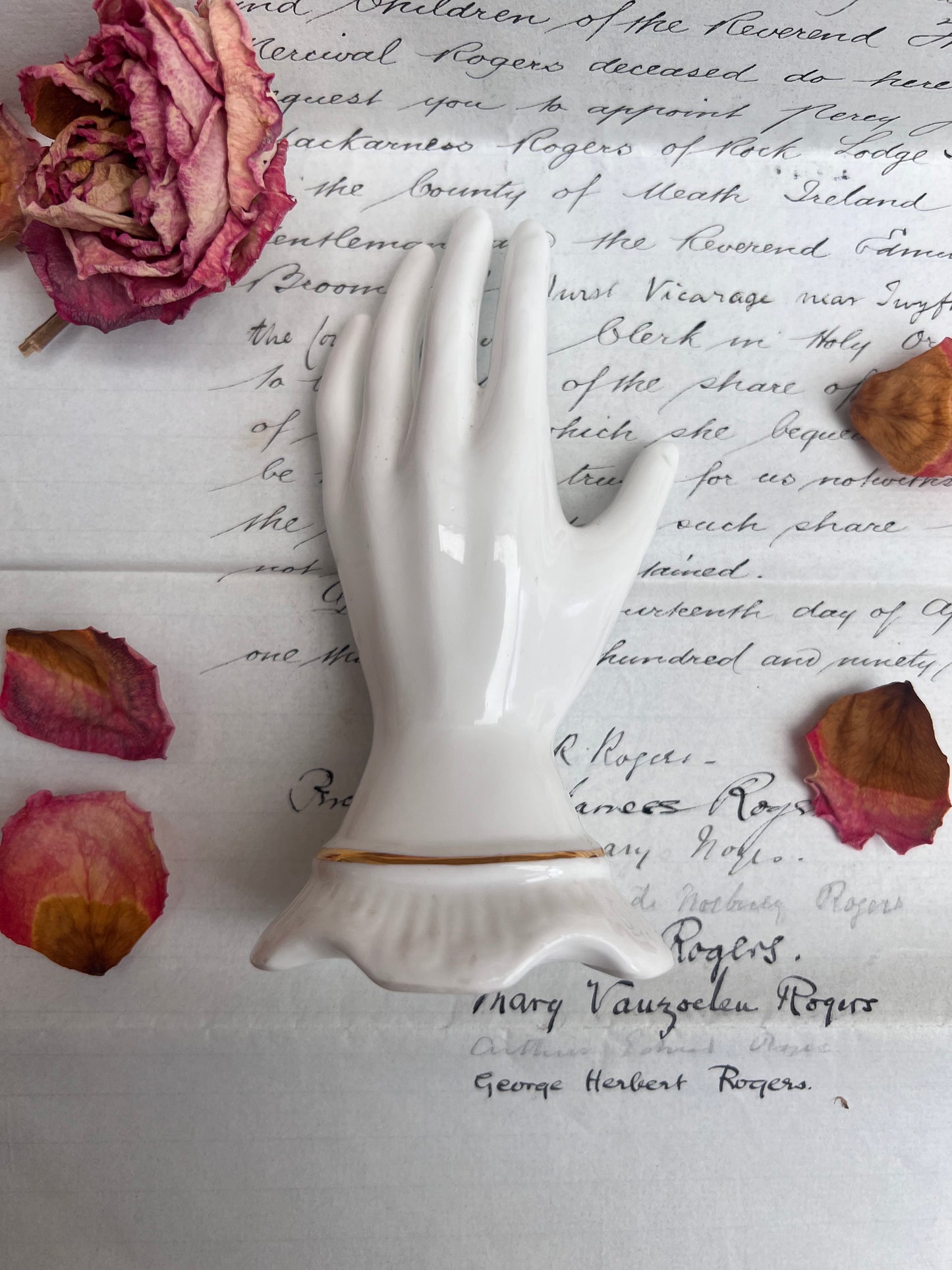 'Cottage Rose' bone china hand