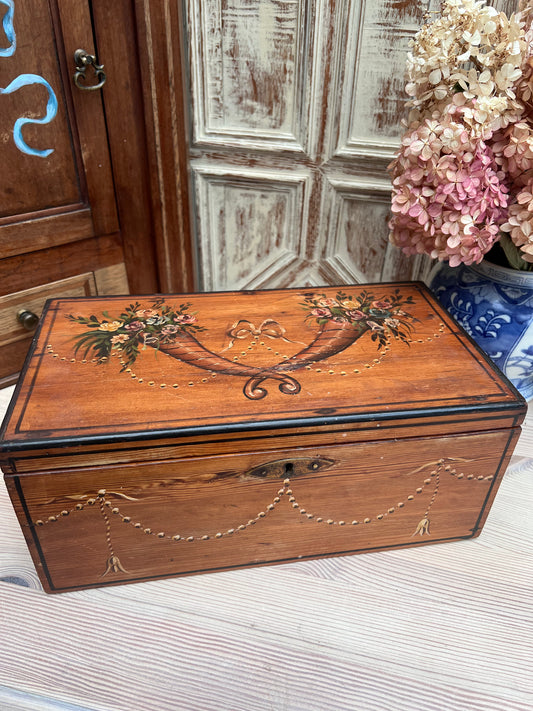 Hand Painted Tea Caddy Box