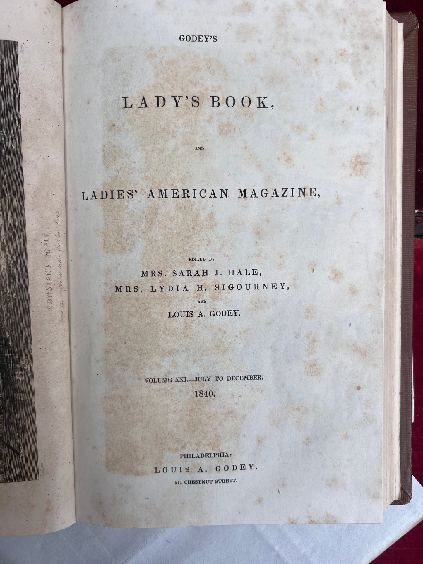 1840 Lady's Book 'Ladies American Magazine'